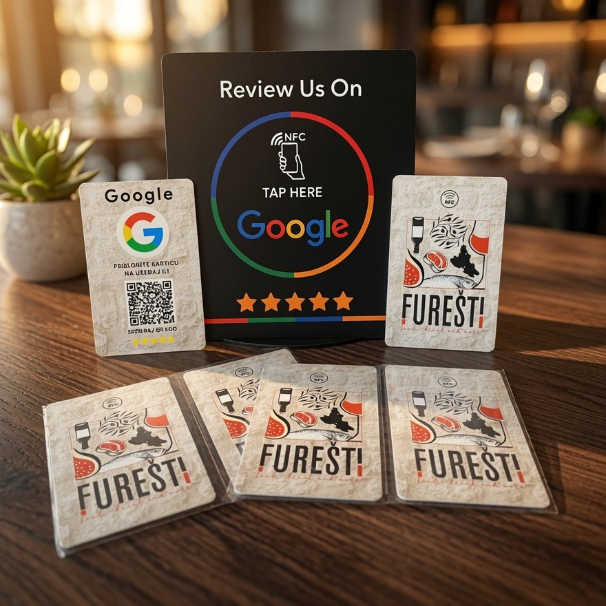 Konoba Furešti (Sv. Vid Miholjice) sada koristi personalizirane NFC kartice za Google recenzije.
Konobari nose kartice sa sobom, a gosti recenziju ostave jednostavnim dodirom. Brzo, čisto i učinkovito – baš onako kako treba na otoku.
Hvala na povjerenju! 💙
Zainteresirani za isto rješenje? Pišite nam!
#KonobaFurešti #Krk #NFCKartice #GoogleRecenzije
