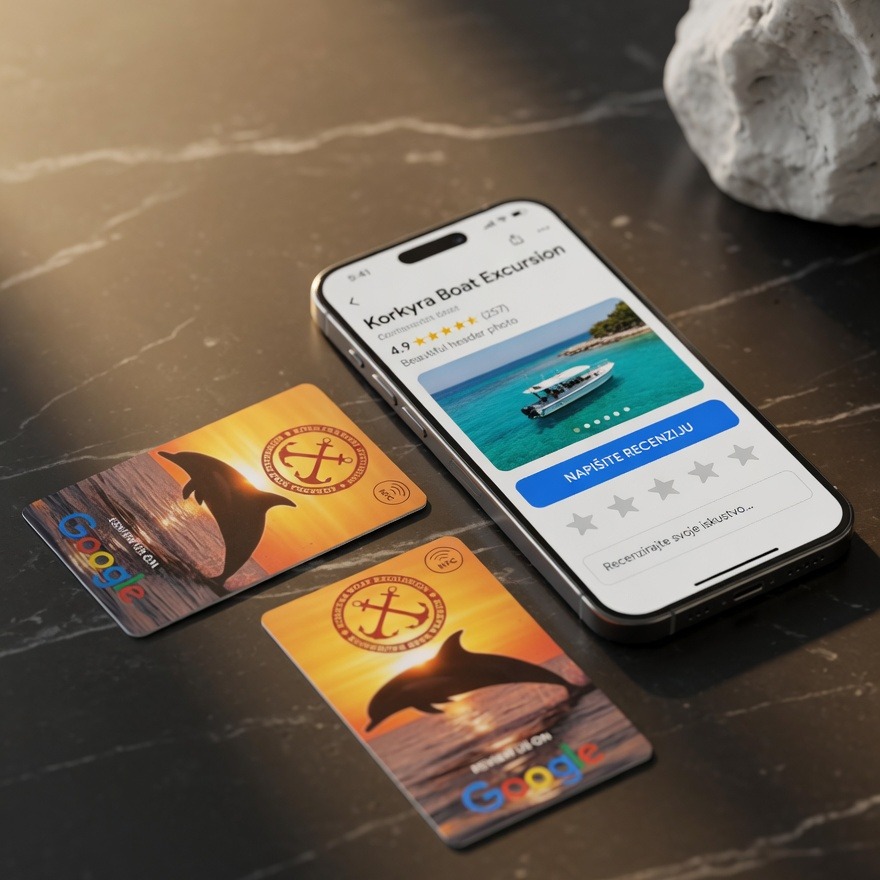 Korkyra Boat Excursion sada koristi naše NFC kartice za Google recenzije! ⛵
Personalizirane kartice omogućuju jednostavno prikupljanje recenzija nakon izleta te praćenje učinkovitosti posade.
Hvala na povjerenju!
Zainteresirani za isto rješenje? Javite se!
#Korkyra #BoatExcursion #NFCKartice #GoogleRecenzije